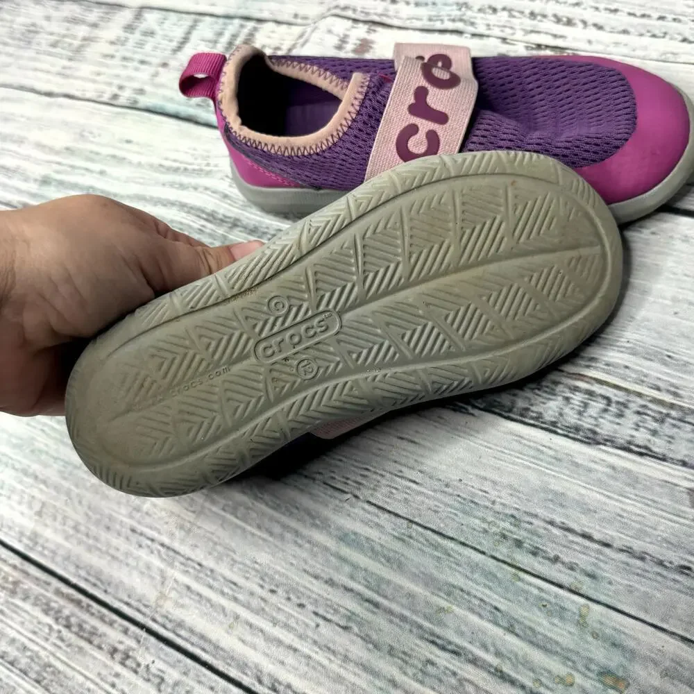 Crocs Girls Water Shoes Pink/Purple Slip On 2